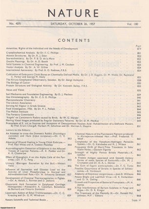 Item #364535 Nature, Volume 180, Number 4591. Nature, A Weekly Journal of Science. Saturday,...