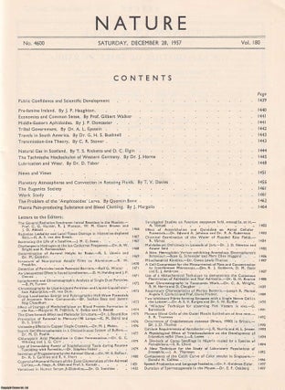 Item #364544 Nature, Volume 180, Number 4600. Nature, A Weekly Journal of Science. Saturday,...