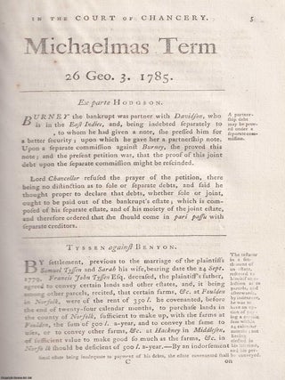 Reports of cases argued and determined in the High Court of Chancery, Volume 2, covering the 26th to 29th years of George III, printed in 1789 by Strahan and Woodfall.