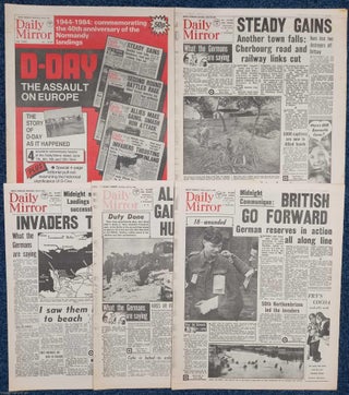 Item #364565 D-Day, the Assault on Europe. 4 Facsimile Souvenir Issues of the Daily Mirror dated...