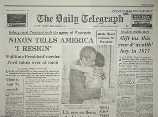 Item #364570 President Nixon Tells America 'I RESIGN'. The Daily Telegraph, August 9th, 1974. A...