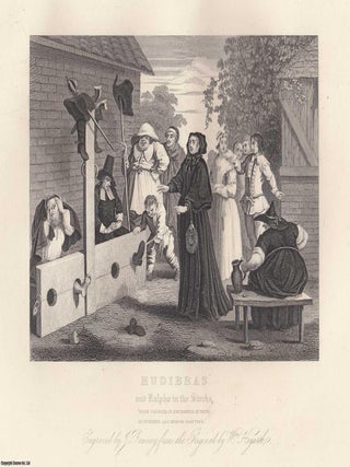 William Hogarth : Hudibras. A group of Twelve steel engravings, image area 12 x 17 cms approx. These are original 153 year old prints separated from The Complete Works of William Hogarth, London, printed 1870.
