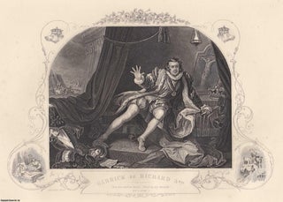 William Hogarth : Cartoons at Hampton Court; Sancho Starved by His Physician; Garrick as Richard 3rd; Christ & His Disciples; The Beggars Opera Burlesqued. A collection of 5 Steel engravings, image area varies. This is a group of original 156 year old prints separated from The Complete Works of William Hogarth, London, printed 1870.