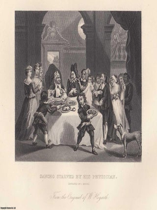 William Hogarth : Cartoons at Hampton Court; Sancho Starved by His Physician; Garrick as Richard 3rd; Christ & His Disciples; The Beggars Opera Burlesqued. A collection of 5 Steel engravings, image area varies. This is a group of original 156 year old prints separated from The Complete Works of William Hogarth, London, printed 1870.