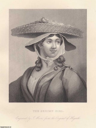 William Hogarth : The Man of Taste; Arms of the Duchess of Kendal; The Shrimp Girl; The Laughing Audience; St Clements Danes, Strand. A collection of 5 Steel engravings, image area varies. This is a group of original 153 year old prints separated from The Complete Works of William Hogarth, London, printed 1870.