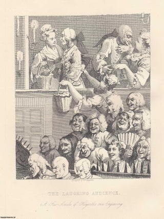 William Hogarth : The Man of Taste; Arms of the Duchess of Kendal; The Shrimp Girl; The Laughing Audience; St Clements Danes, Strand. A collection of 5 Steel engravings, image area varies. This is a group of original 153 year old prints separated from The Complete Works of William Hogarth, London, printed 1870.