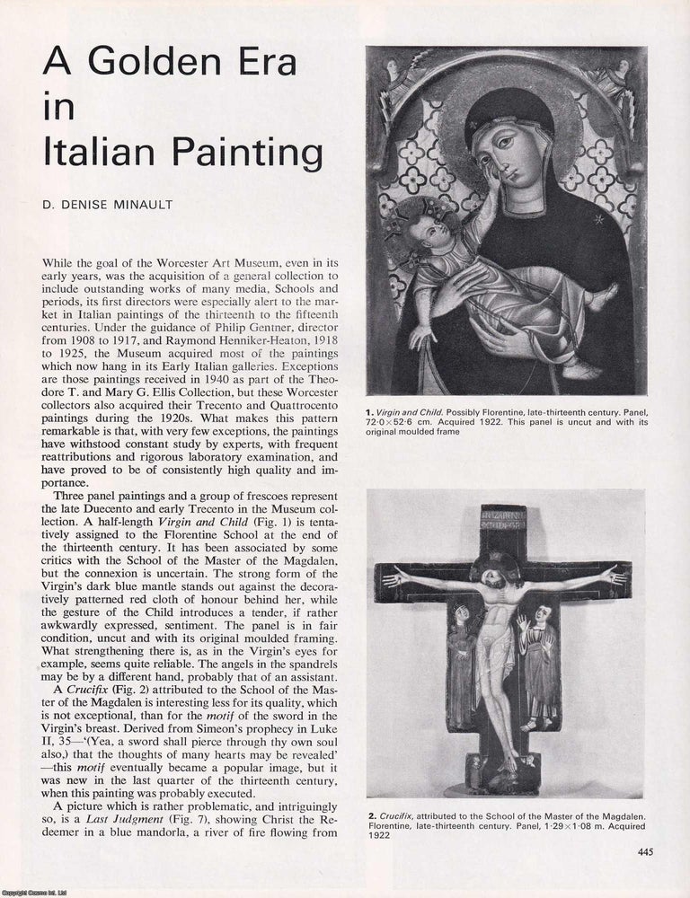 Item #364695 A Golden Era in Italian Painting. 11 pages, illustrated. An article printed in 1971,...