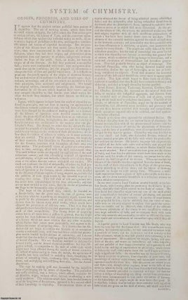 A 1788 system of chemistry by Edward Barry, M.D., with 2 plates, from the New Royal Encyclopaedia.