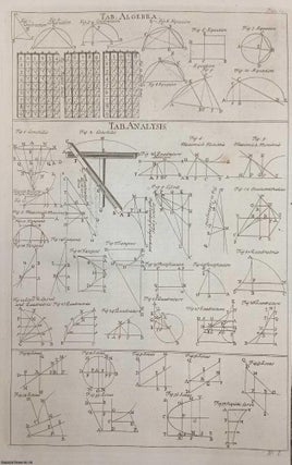 Item #364976 1741. Algebra and Analysis. 1 Plate. An original plate from Chambers' Cyclopaedia,...