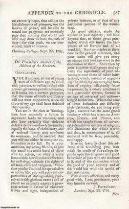 Pieces on Joseph Priestley, the Birmingham Riots, the London Corresponding Society, and the French National Convention from the Annual Register for 1791 and 1792.