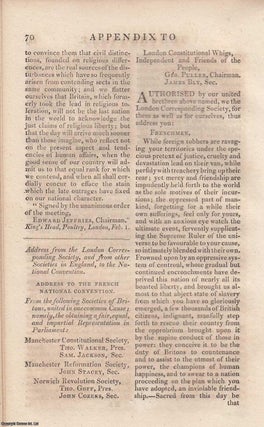 Pieces on Joseph Priestley, the Birmingham Riots, the London Corresponding Society, and the French National Convention from the Annual Register for 1791 and 1792.