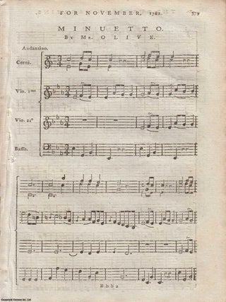 A Minuetto with music and words by Mr Olive, published in 1782. A MINUETTO, MR.