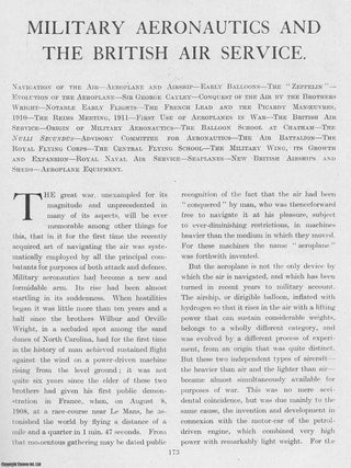 World War 1 : Military Aeronautics and the British Air Service. An uncommon original article from The Times History of the War, 1915.