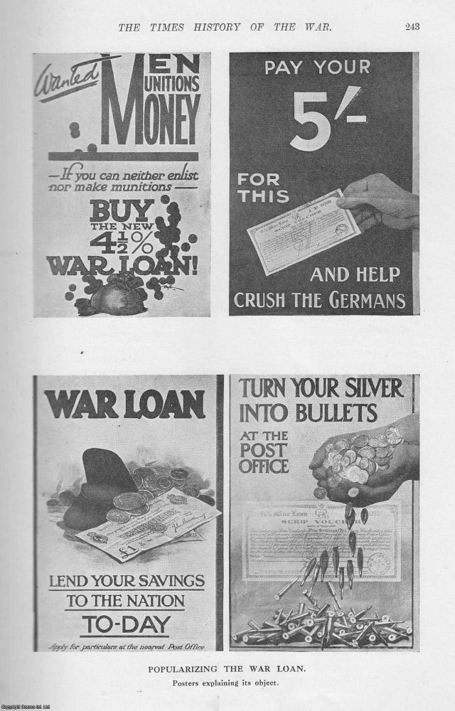 Item #365277 World War 1 : British War Finance, 1914-1915. An uncommon original article from The...