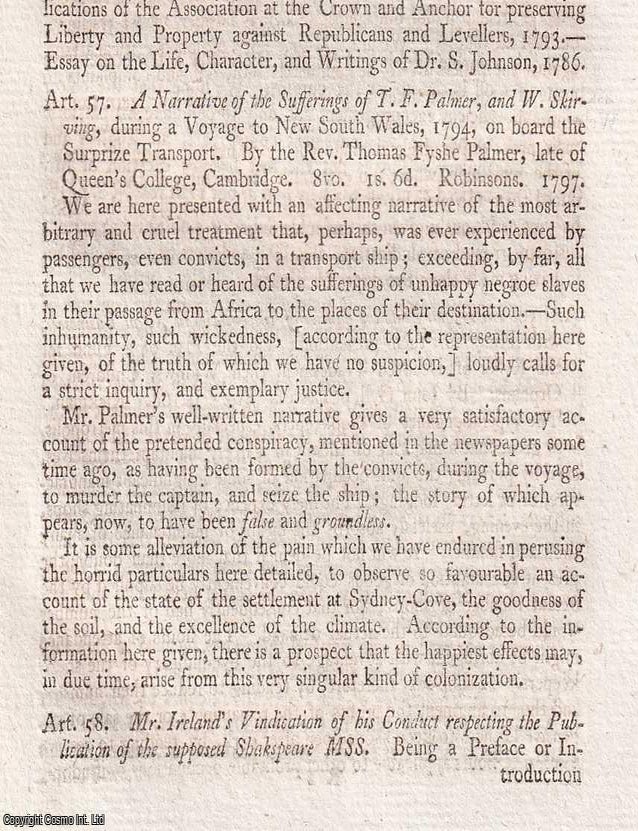 Item #365676 A Narrative of the Sufferings of T.F. Palmer, and W. Skirving. 1797. POLITICAL...