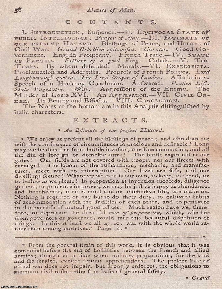 Item #365689 Duties of Man, or Civil Order and Public Safety; by one of the People. This is an...