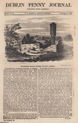 Item #365719 1833, Trummery Round Tower, County Antrim. Featured in a full weekly issue of the...