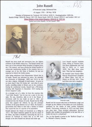 Item #365918 John Russell of Pembroke Lodge, Richmond Park, 18 August 1792 - 28 May 1878. Member...
