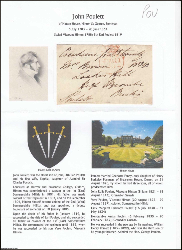 Item #365938 John Poulett of Hinton House, Hinton St George, Somerset, 5 July 1783 - 20 June...