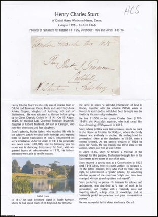 Item #365951 Henry Charles Sturt of Crichel House, Wimborne Minster, Dorset 9 August 1795 - 14...