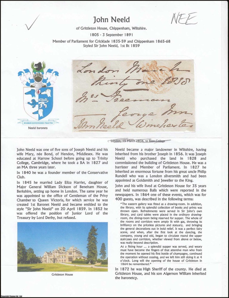 Item #365954 John Neeld of Grittleton House, Chippenham, Wiltshire, 1805 - 3 September 1891....