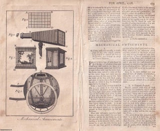 Item #365959 Mechanical Amusements. An engraving, with accompanying text. An original article...