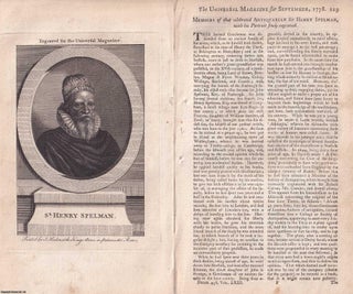 Sir Henry Spelman, the celebrated Antiquarian. An original article from. ENGRAVING.
