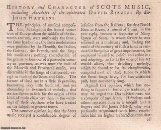 History and Character of Scots Music, including Anecdotes of the. MUSIC.