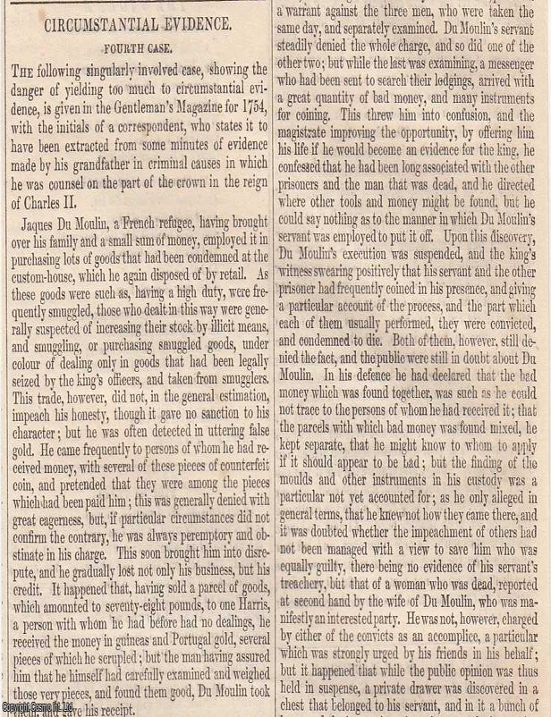 Item #366002 1837. Circumstantial Evidence, in Criminal Cases in the Reign of Charles II....