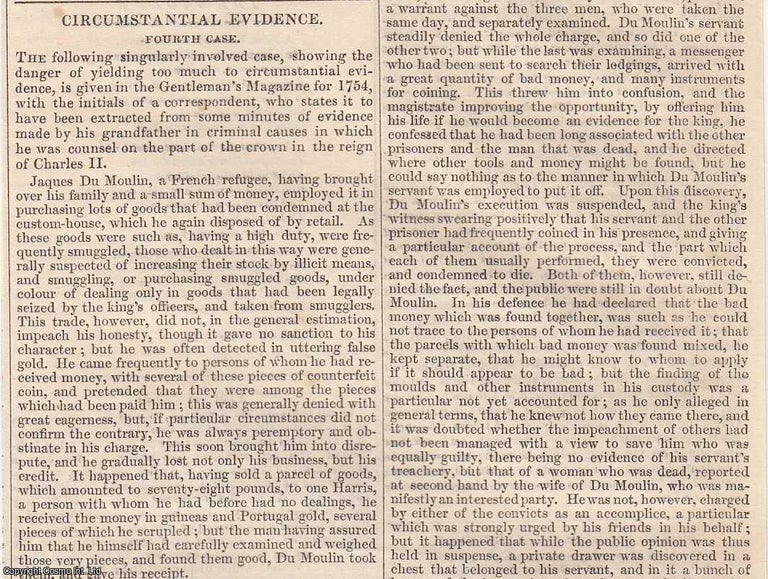 Item #366002 1837. Circumstantial Evidence, in Criminal Cases in the Reign of Charles II....