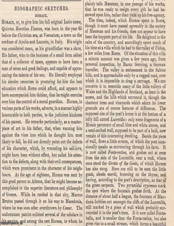 Item #366017 1837. Horace; Quintus Horatius Flaccus. FEATURED in Chambers' Edinburgh...