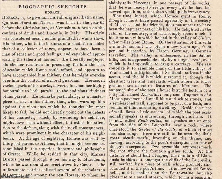 Item #366017 1837. Horace; Quintus Horatius Flaccus. FEATURED in Chambers' Edinburgh...