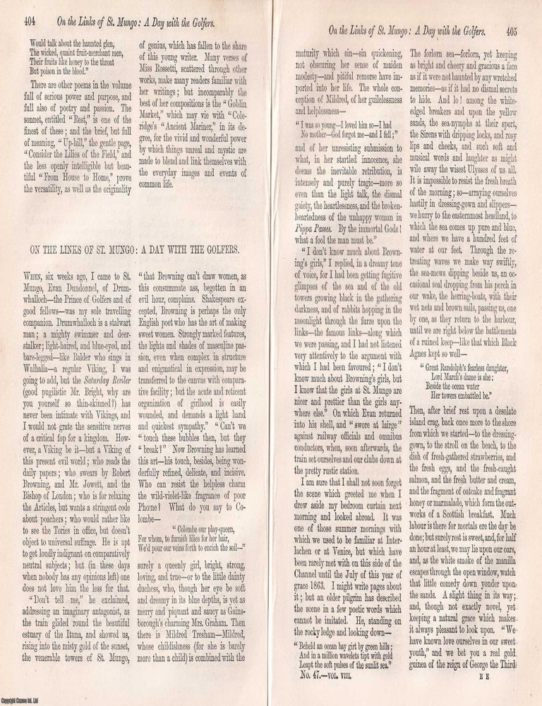 Item #366039 GOLF. On the Links of St. Mungo: A Day with the Golfers. 8 pages. An article printed...
