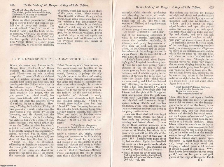 Item #366039 GOLF. On the Links of St. Mungo: A Day with the Golfers. 8 pages. An article printed...