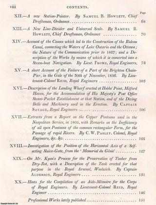 Corps of Royal Engineers, 1837. Papers on Subjects connected with the Duties of the Corps of Royal Engineers, 1837. Published & Printed by J. Barker 1837.