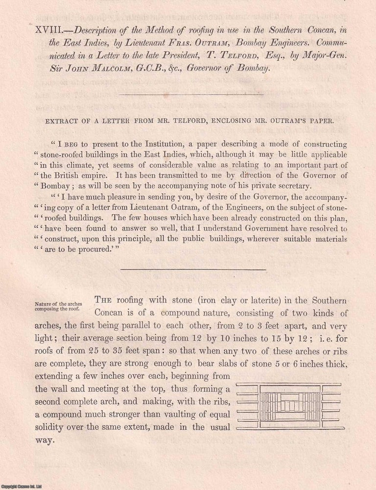Item #366148 Description of the Method of Roofing in use in the Southern Concan, in the East...