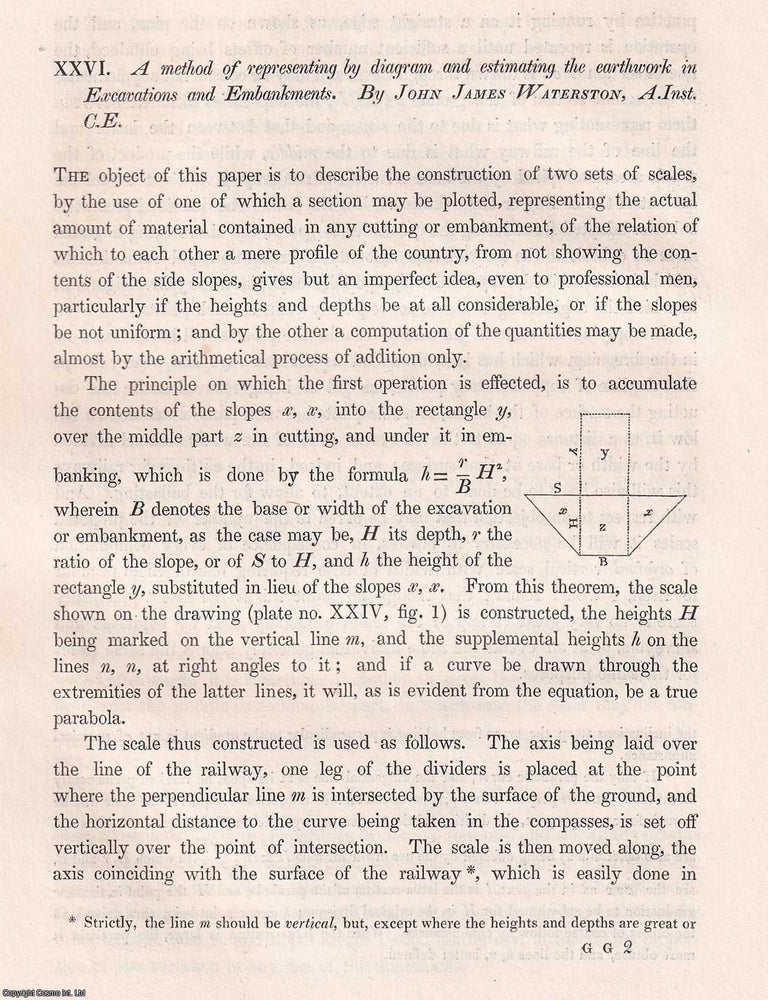 Item #366156 A method of representing by diagram and estimating the Earthwork in Excavations and...