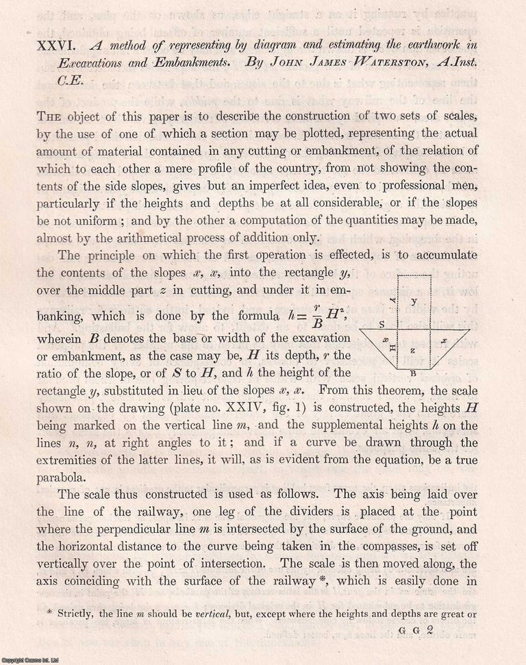 Item #366156 A method of representing by diagram and estimating the Earthwork in Excavations and...