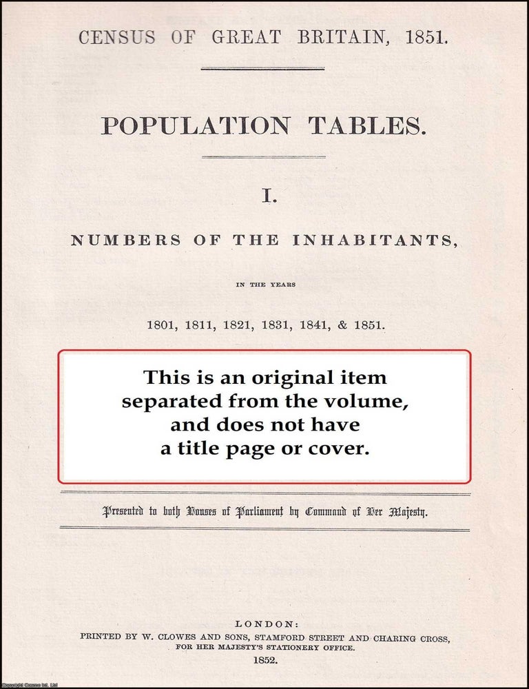 Item #366202 1801-51 Wales, comprising all counties of South Wales and North Wales; in the years...