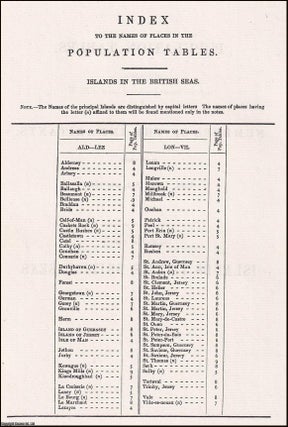 Item #366204 Islands in the British Seas; in the years 1801, 1811, 1821, 1831, 1841, & 1851....