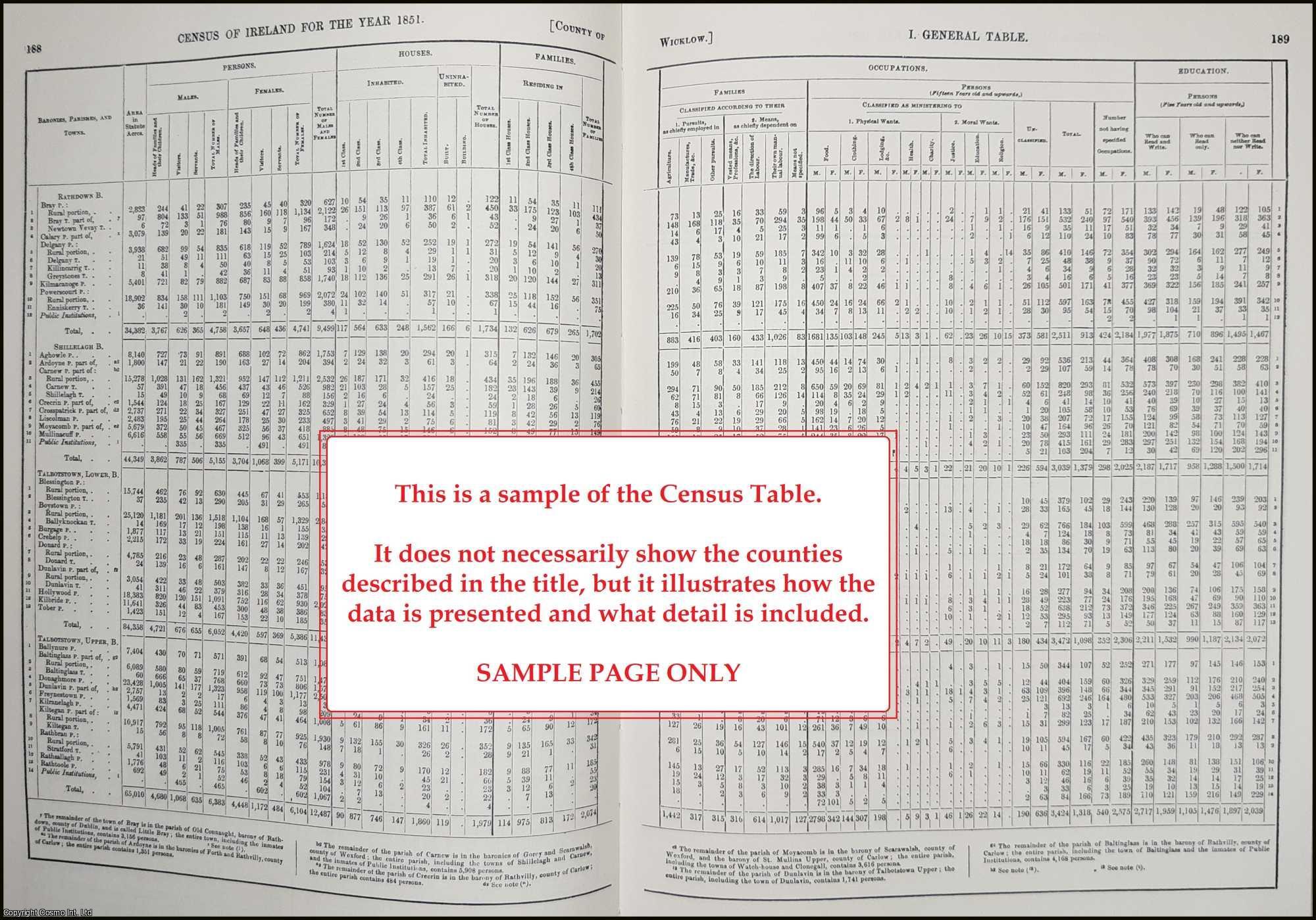 Census of Ireland 1851. City of Kilkenny; General Table, Table of House ...
