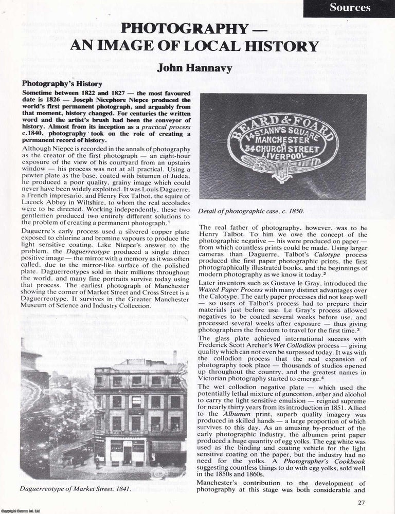 Item #366308 Photography. An Image of Local History. An original article from Manchester Region...
