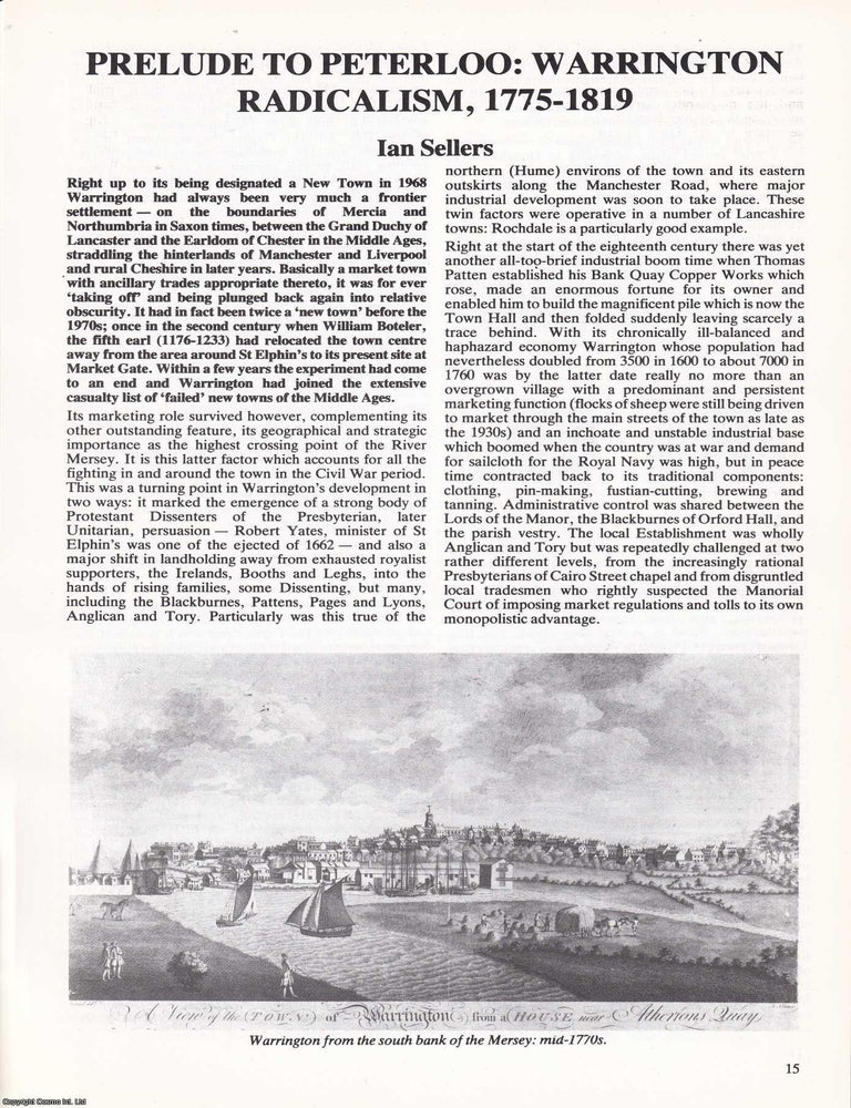 Item #366312 Peterloo Massacre : Prelude to Peterloo: Warrington Radicalism, 1775-1819. An...
