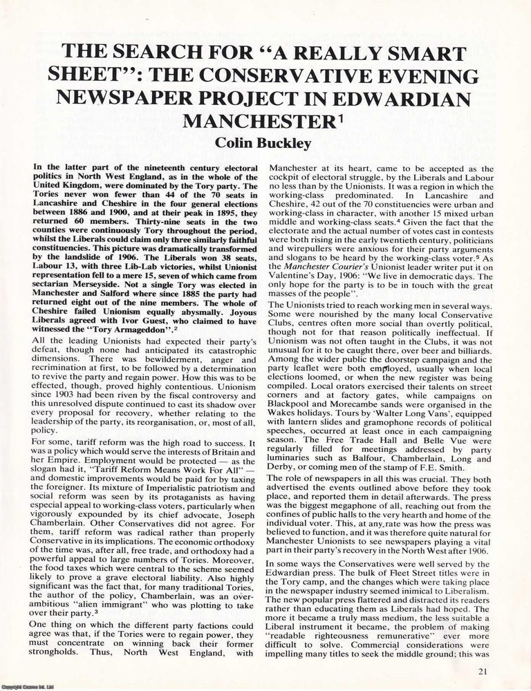 Item #366346 The Search for A Really Smart Sheet: The Conservative Evening Newspaper Project in...