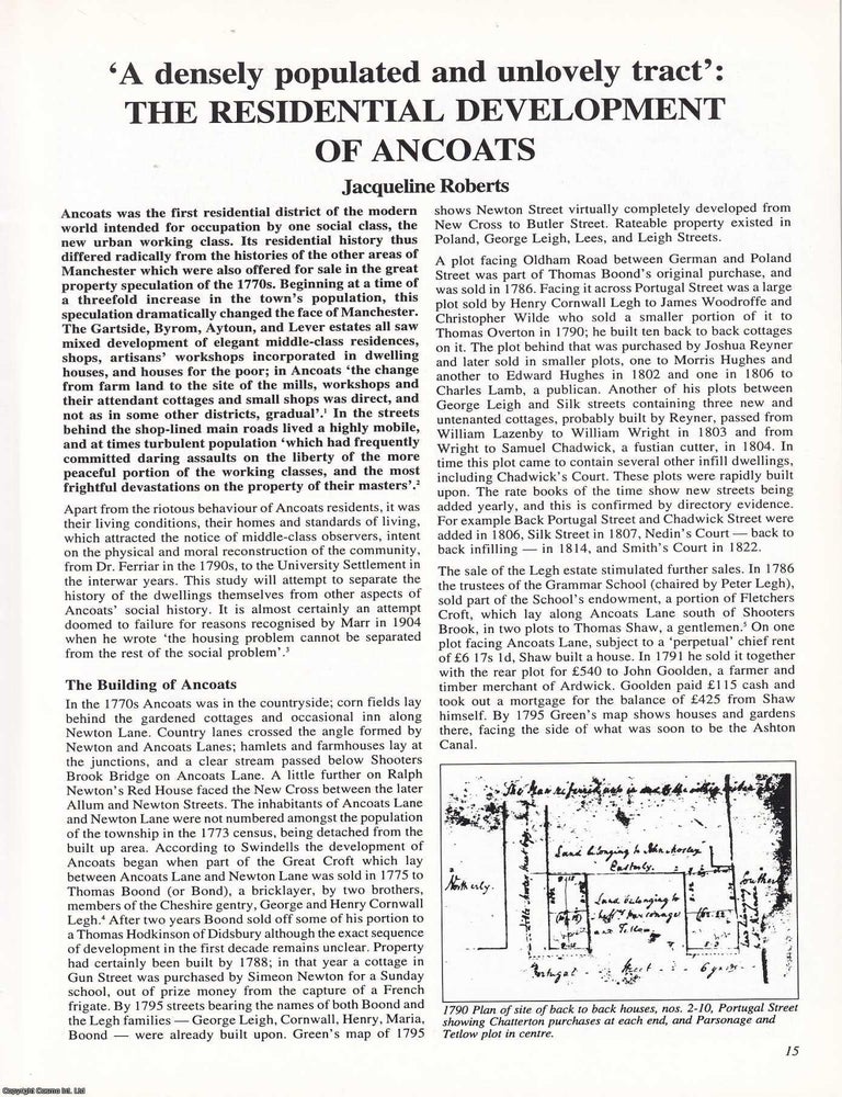 Item #366353 The Residential Development of Ancoats, Manchester. An original article from...