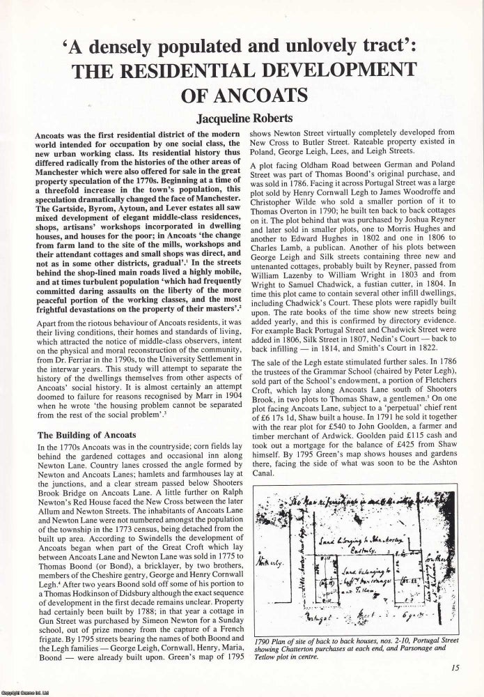 Item #366353 The Residential Development of Ancoats, Manchester. An original article from...