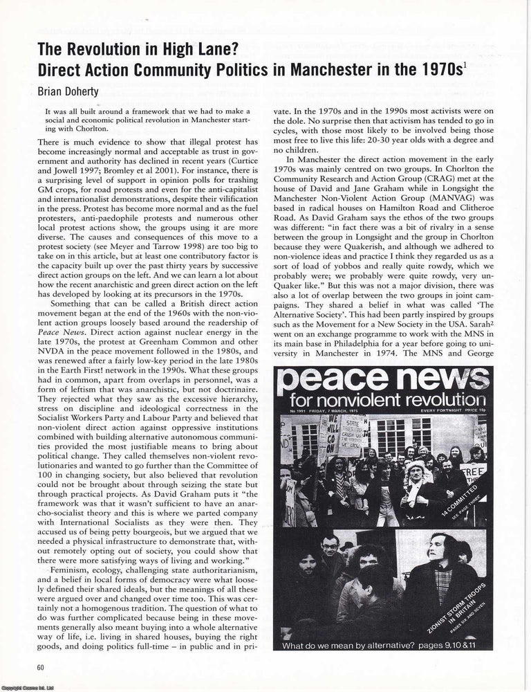 Item #366416 The Revolution in High Lane ? Direct Action Community Politics in Manchester in the...