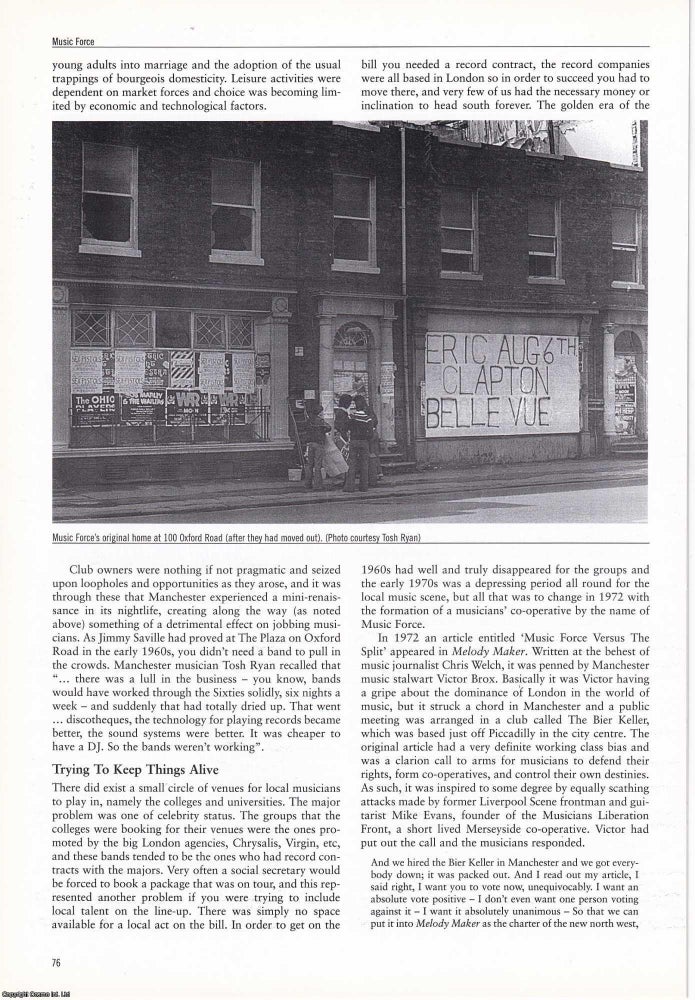Item #366418 Musicians' Co-Operative: Music Force. An original article from North West...
