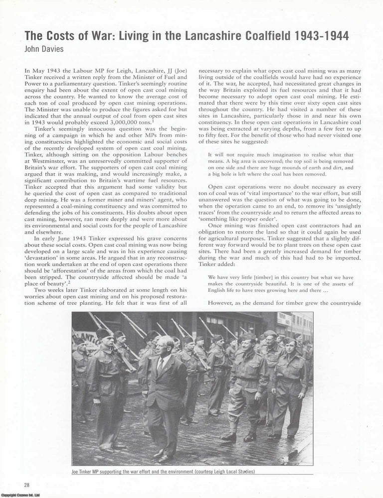 Item #366454 Living in the Lancashire Coalfield 1943-1944. An original article from North West...