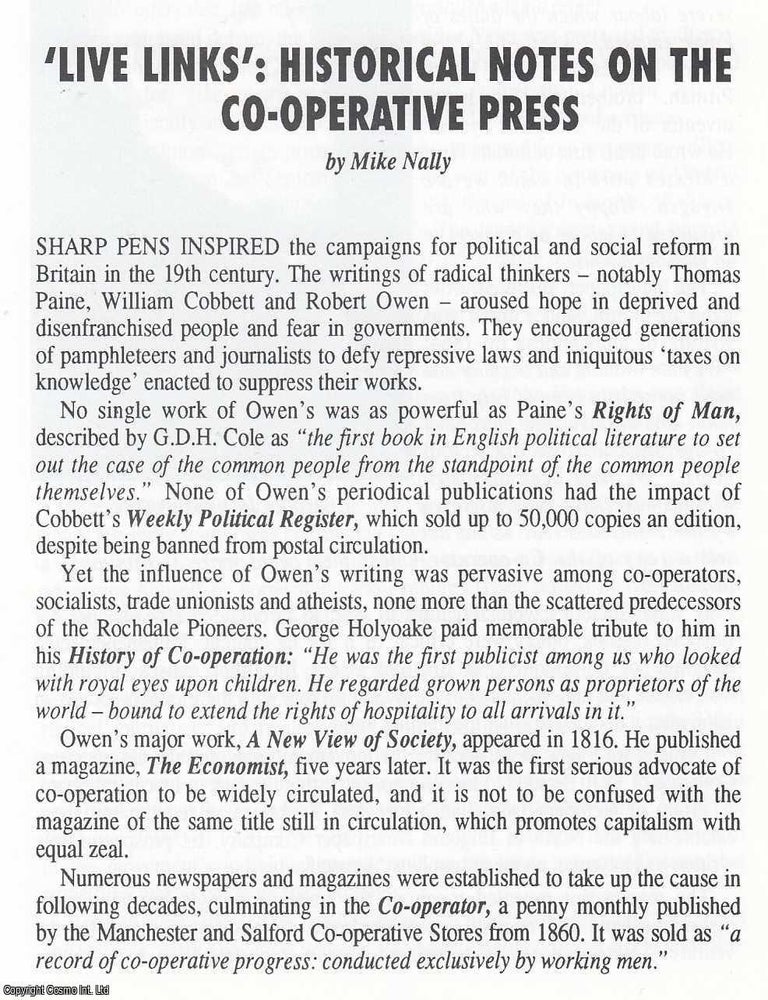 Item #366492 Historical Notes on the Co-Operative Press. An original article from North West...